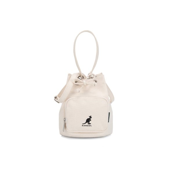 KANGOL Lucky Canvas Bucket Bag 3850 Ivory