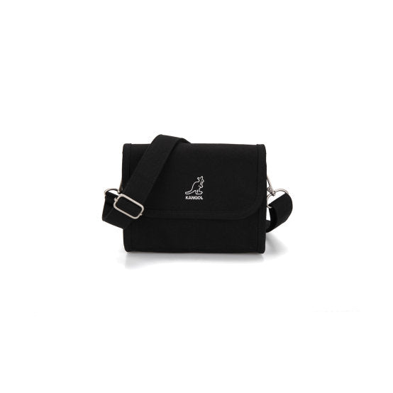 KANGOL Lucky Canvas Mini Cross Bag 3174 Black Get Your Korean Stuffs
